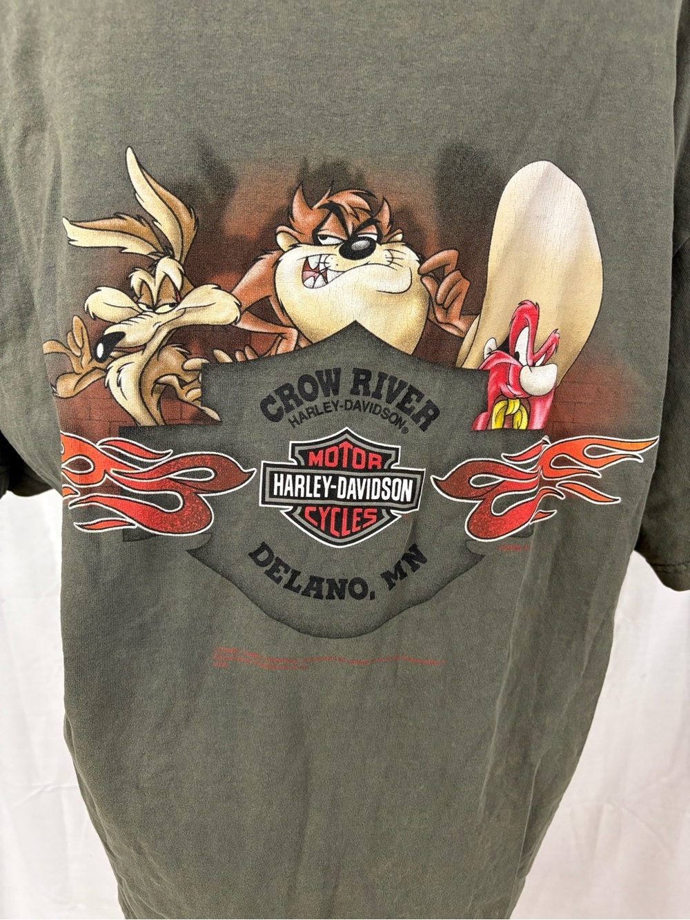 Harley-Davidson Looney Tunes Taz Stratman TShirt XL Delano, MN 2 Side Y2k - Picture 5 of 16